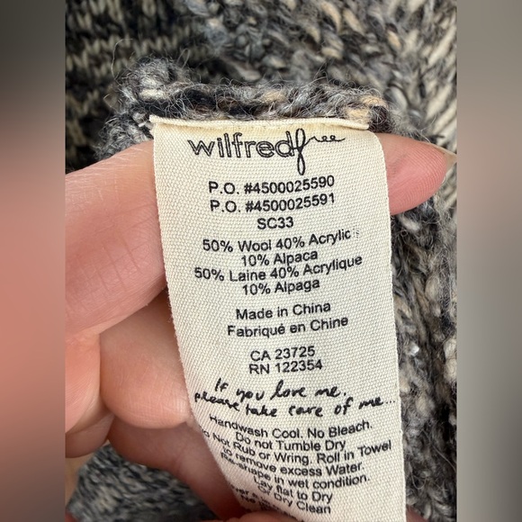 Wilfred Alpaca Women’s Wool Chunky Knit Zip Cardigan Gray Size S - Picture 5 of 17